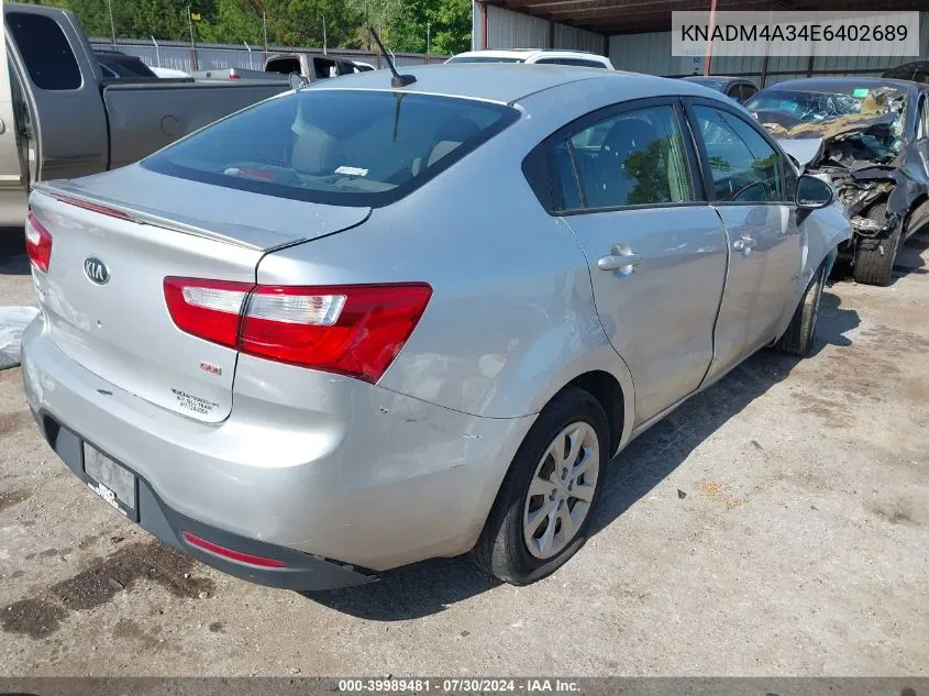 KNADM4A34E6402689 2014 Kia Rio Lx