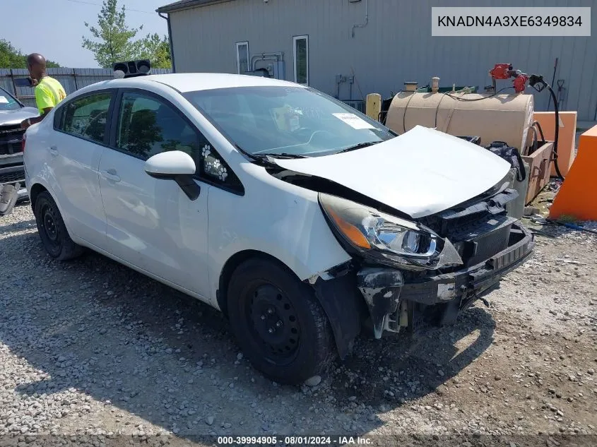 2014 Kia Rio Ex VIN: KNADN4A3XE6349834 Lot: 39994905