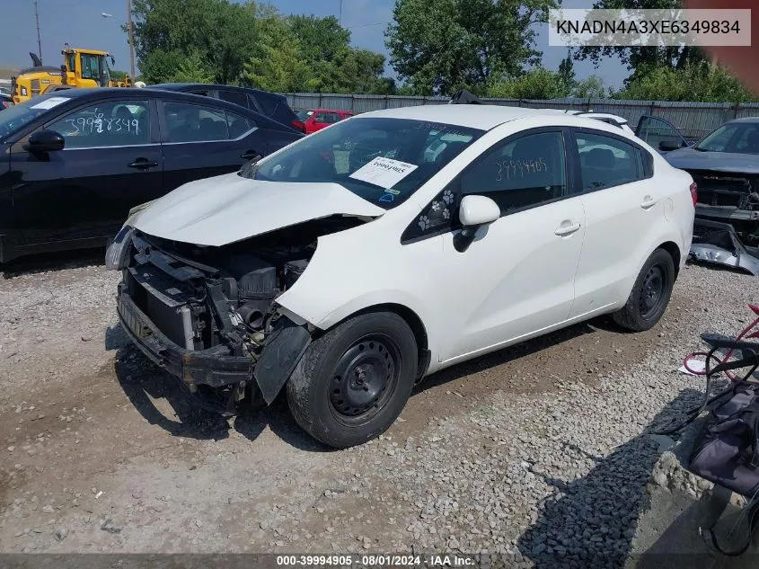 KNADN4A3XE6349834 2014 Kia Rio Ex