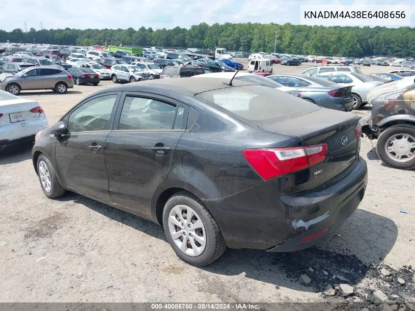 2014 Kia Rio Lx VIN: KNADM4A38E6408656 Lot: 40085780