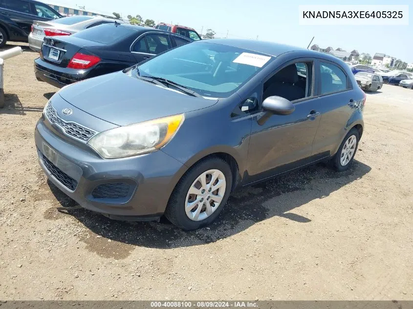 2014 Kia Rio Ex VIN: KNADN5A3XE6405325 Lot: 40088100