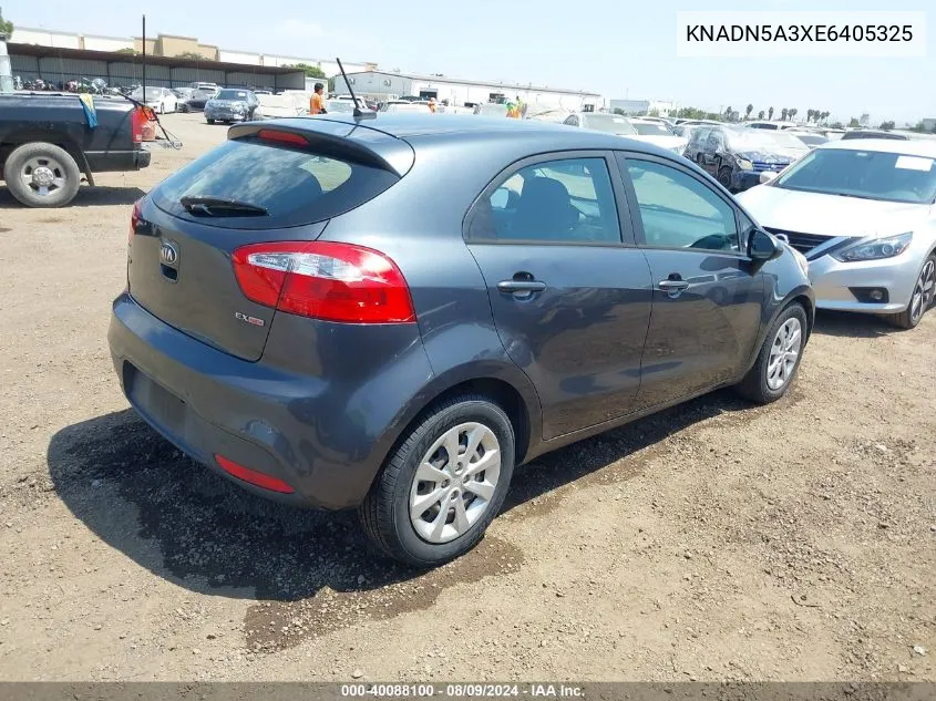 2014 Kia Rio Ex VIN: KNADN5A3XE6405325 Lot: 40088100