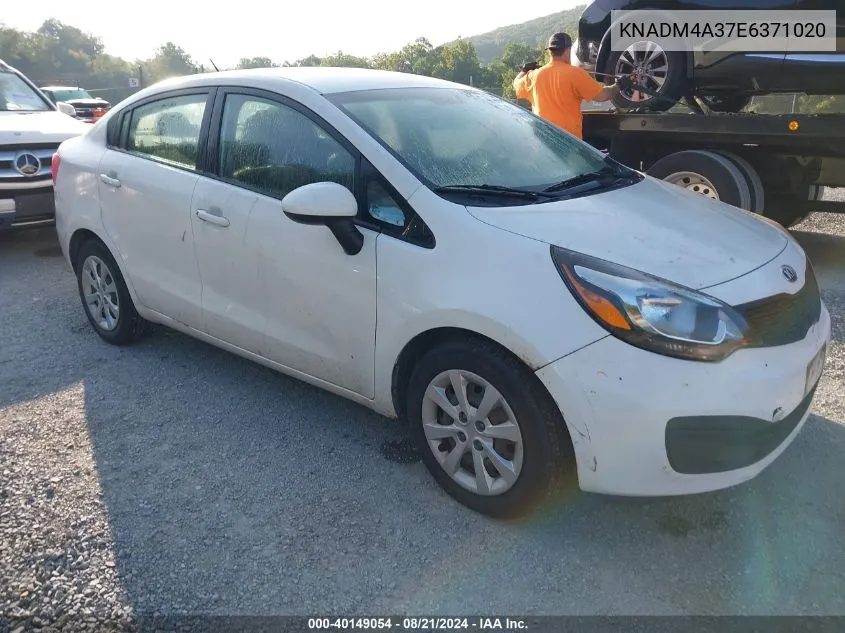 2014 Kia Rio Lx VIN: KNADM4A37E6371020 Lot: 40149054