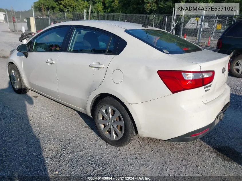 2014 Kia Rio Lx VIN: KNADM4A37E6371020 Lot: 40149054