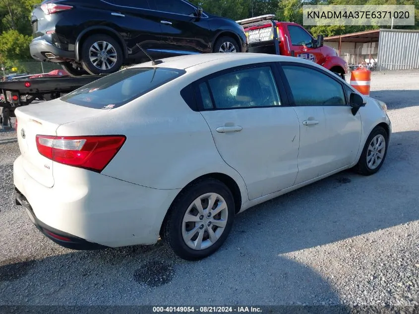 2014 Kia Rio Lx VIN: KNADM4A37E6371020 Lot: 40149054