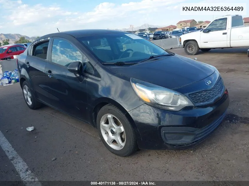 2014 Kia Rio Lx VIN: KNADM4A32E6364489 Lot: 40171138