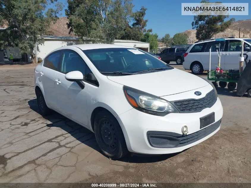 2014 Kia Rio Lx VIN: KNADM4A35E6414821 Lot: 40208999