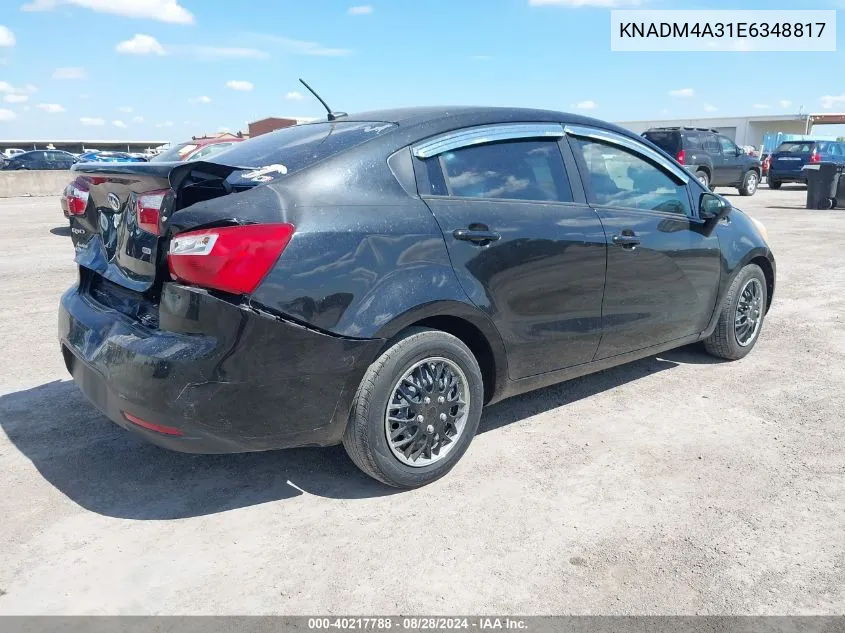 2014 Kia Rio Lx VIN: KNADM4A31E6348817 Lot: 40217788