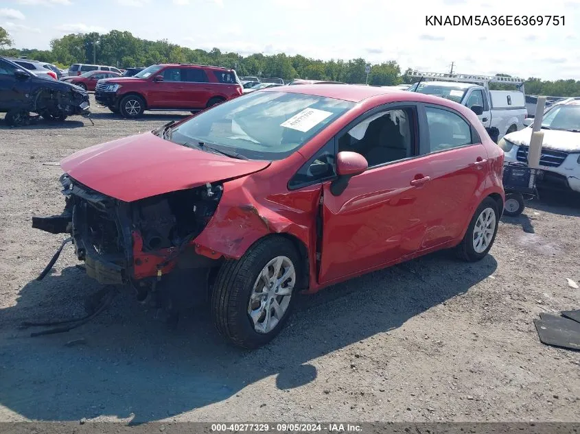 KNADM5A36E6369751 2014 Kia Rio Lx