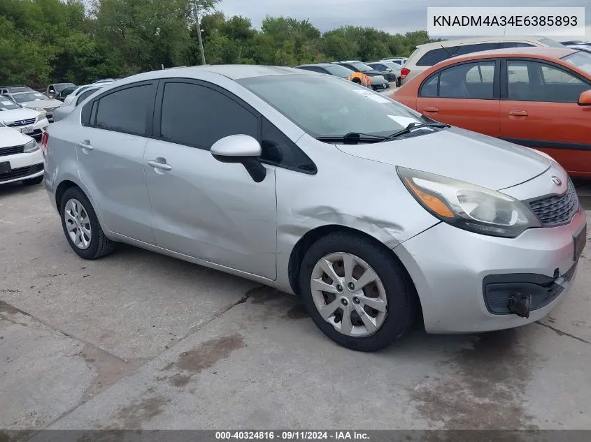 2014 Kia Rio Lx VIN: KNADM4A34E6385893 Lot: 40324816