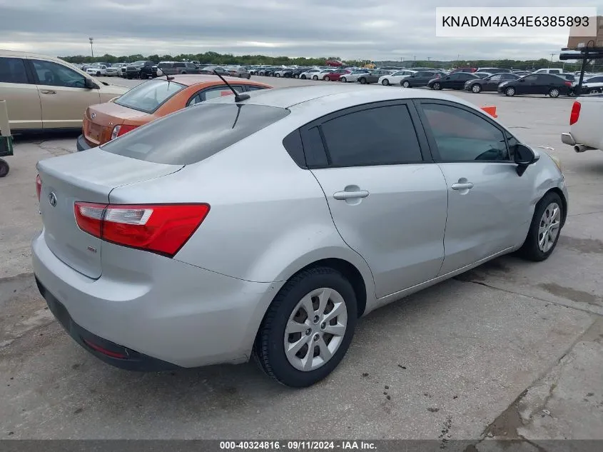 2014 Kia Rio Lx VIN: KNADM4A34E6385893 Lot: 40324816