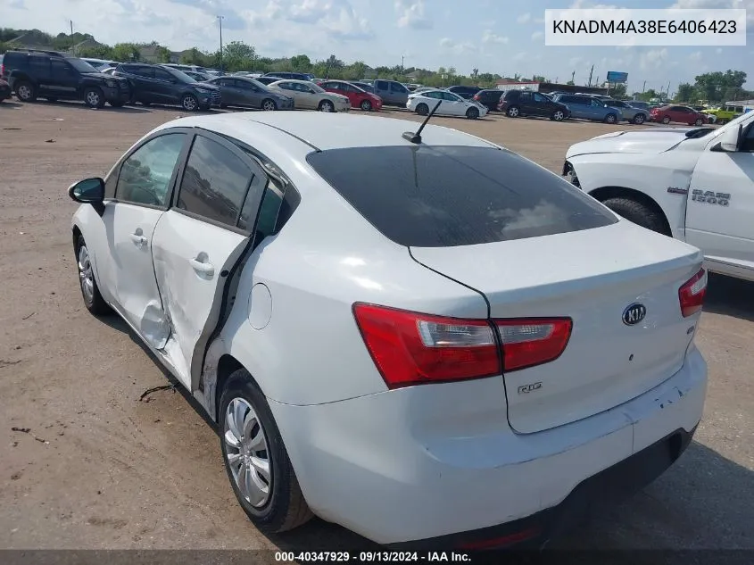 2014 Kia Rio Lx VIN: KNADM4A38E6406423 Lot: 40347929