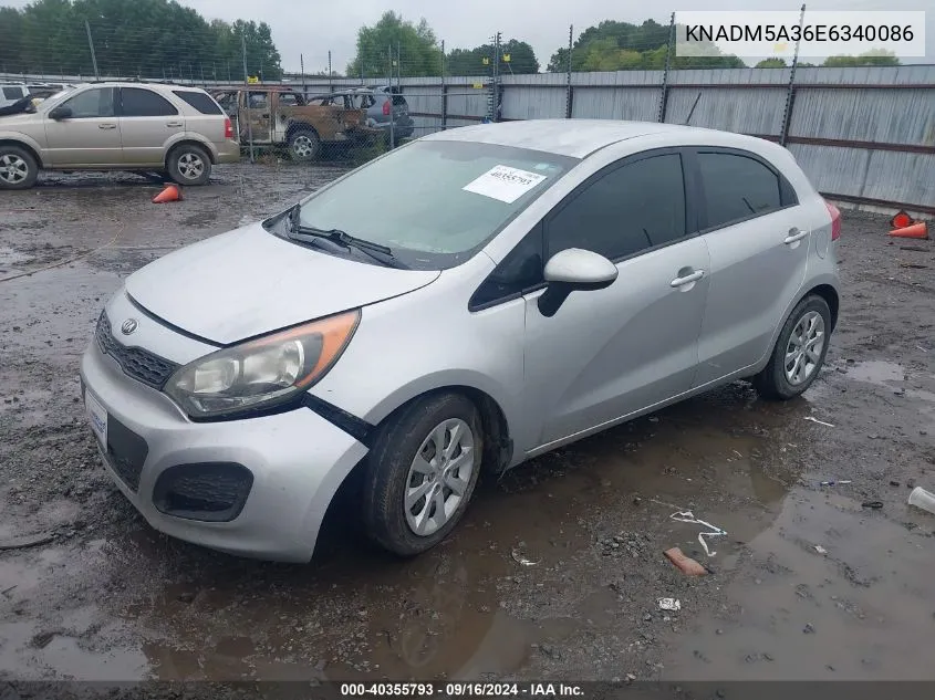 2014 Kia Rio Lx VIN: KNADM5A36E6340086 Lot: 40355793