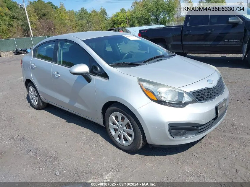 2014 Kia Rio Lx VIN: KNADM4A36E6330734 Lot: 40387325