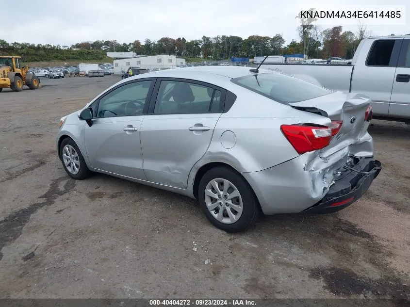 KNADM4A34E6414485 2014 Kia Rio Lx