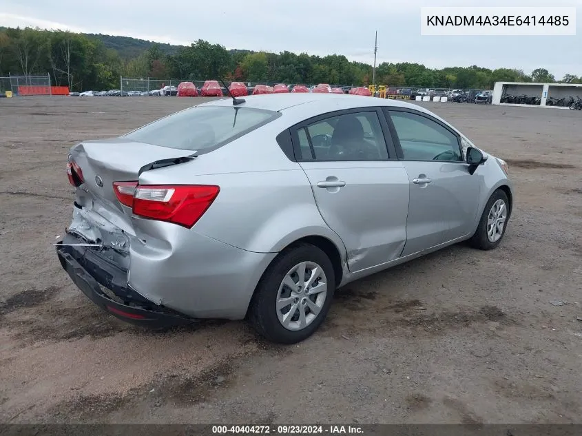 2014 Kia Rio Lx VIN: KNADM4A34E6414485 Lot: 40404272