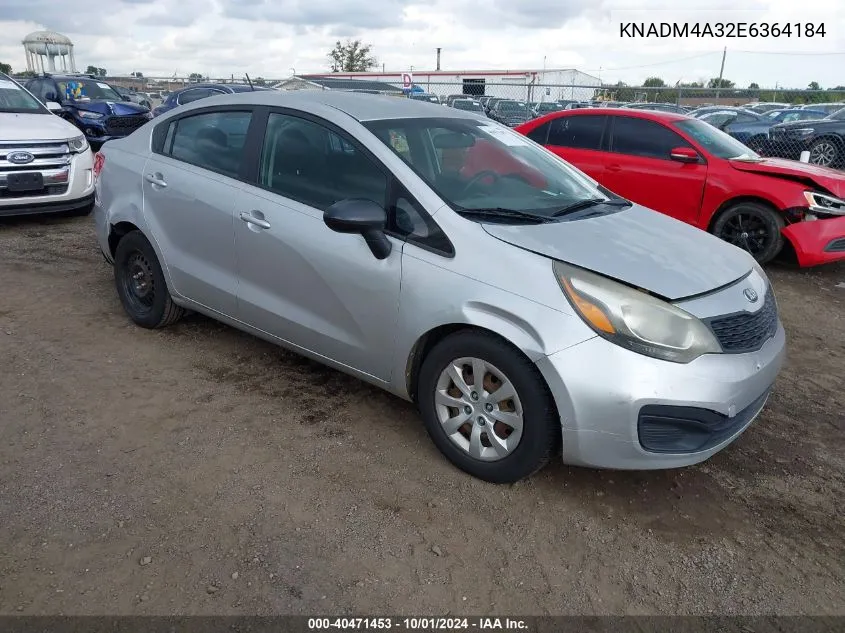 2014 Kia Rio Lx VIN: KNADM4A32E6364184 Lot: 40471453