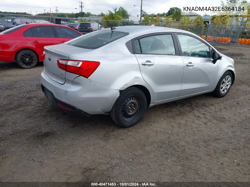 2014 Kia Rio Lx VIN: KNADM4A32E6364184 Lot: 40471453