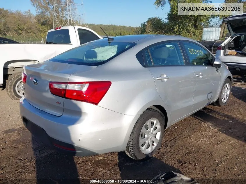 2014 Kia Rio Lx VIN: KNADM4A36E6390206 Lot: 40509358