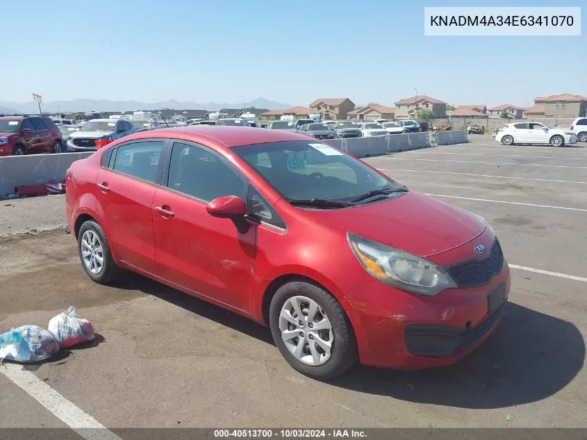 2014 Kia Rio Lx VIN: KNADM4A34E6341070 Lot: 40513700