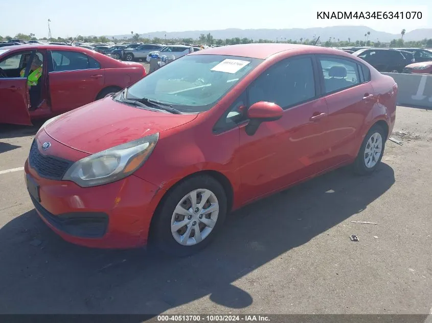 2014 Kia Rio Lx VIN: KNADM4A34E6341070 Lot: 40513700