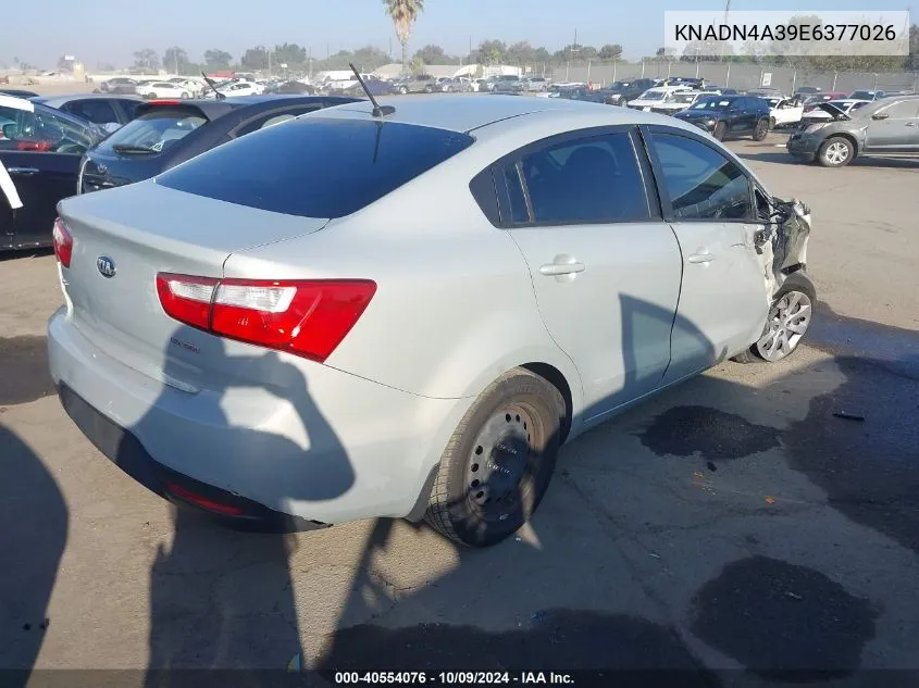 2014 Kia Rio Ex VIN: KNADN4A39E6377026 Lot: 40554076