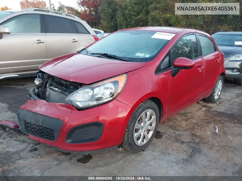 2014 Kia Rio Lx VIN: KNADM5A3XE6405361 Lot: 40694285