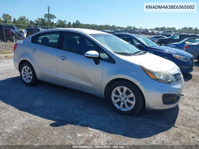 2014 Kia Rio Lx VIN: KNADM4A38E6365002 Lot: 40696331