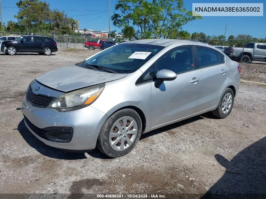 2014 Kia Rio Lx VIN: KNADM4A38E6365002 Lot: 40696331