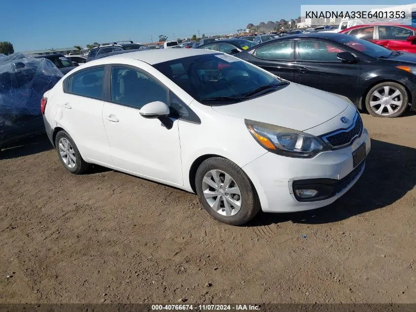 2014 Kia Rio Ex VIN: KNADN4A33E6401353 Lot: 40766674