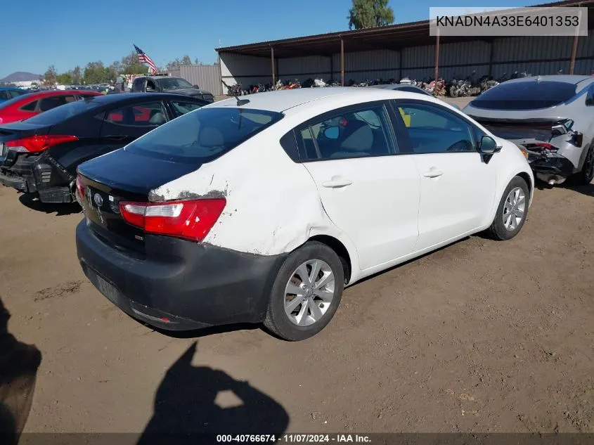 2014 Kia Rio Ex VIN: KNADN4A33E6401353 Lot: 40766674