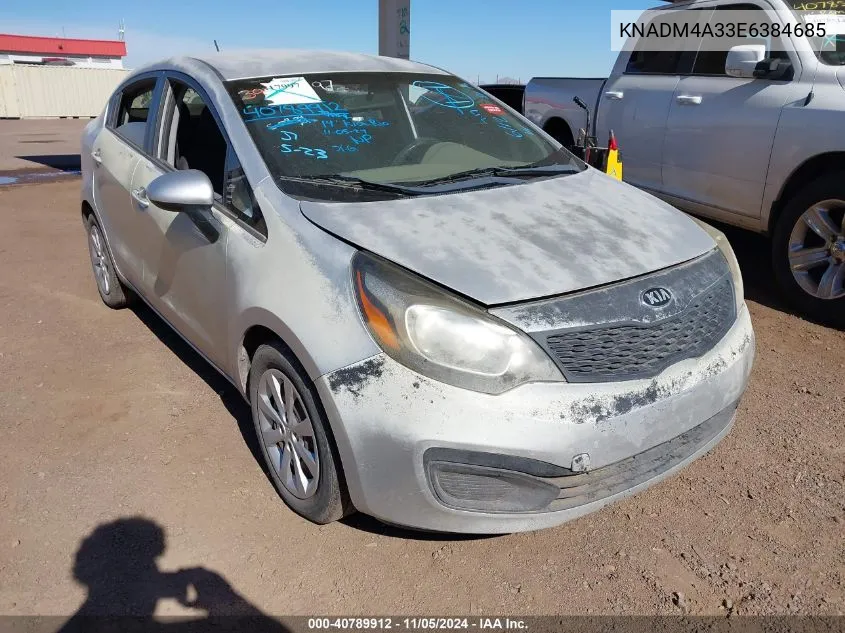 2014 Kia Rio Lx VIN: KNADM4A33E6384685 Lot: 40789912