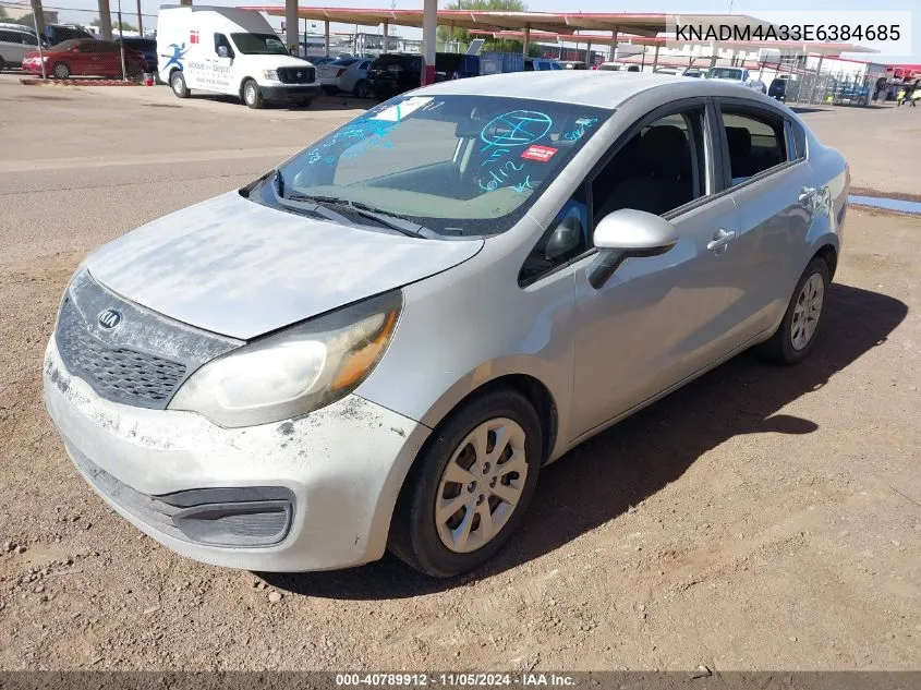 2014 Kia Rio Lx VIN: KNADM4A33E6384685 Lot: 40789912