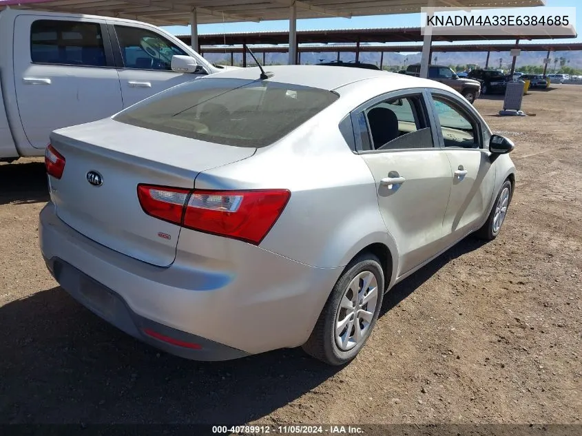 2014 Kia Rio Lx VIN: KNADM4A33E6384685 Lot: 40789912