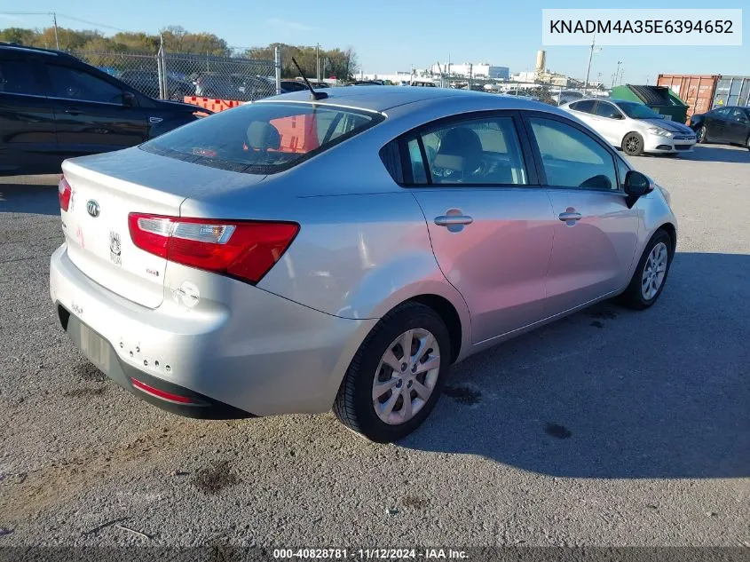 2014 Kia Rio Lx VIN: KNADM4A35E6394652 Lot: 40828781