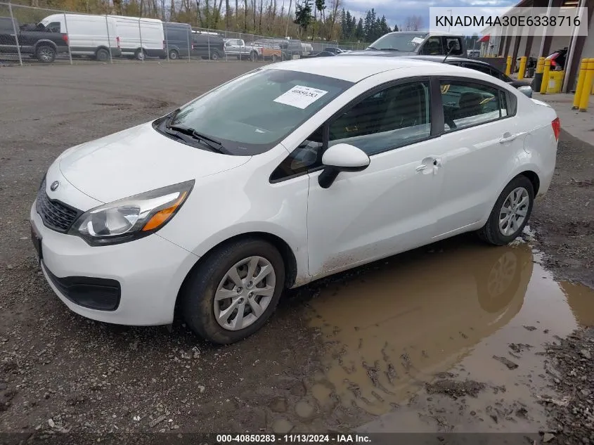 2014 Kia Rio Lx VIN: KNADM4A30E6338716 Lot: 40850283