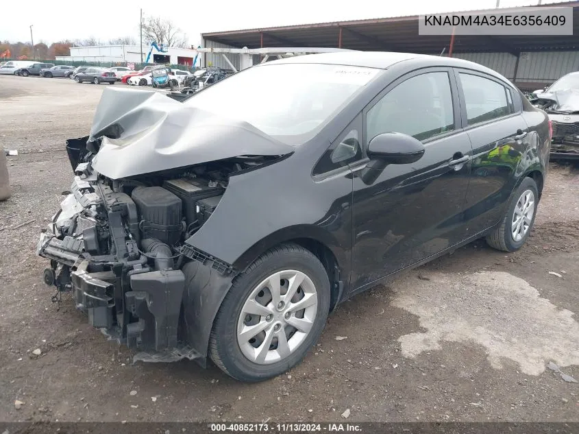 2014 Kia Rio Lx VIN: KNADM4A34E6356409 Lot: 40852173