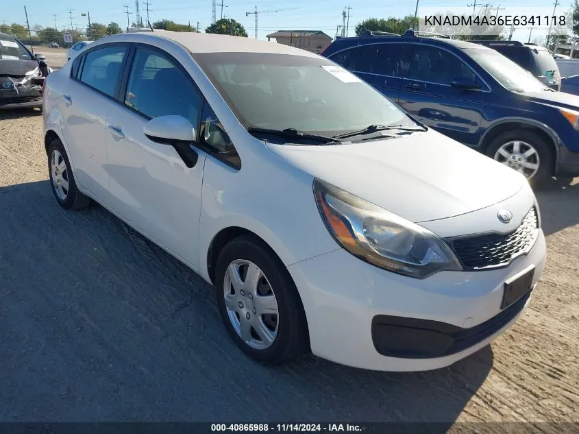 2014 Kia Rio Lx VIN: KNADM4A36E6341118 Lot: 40865988