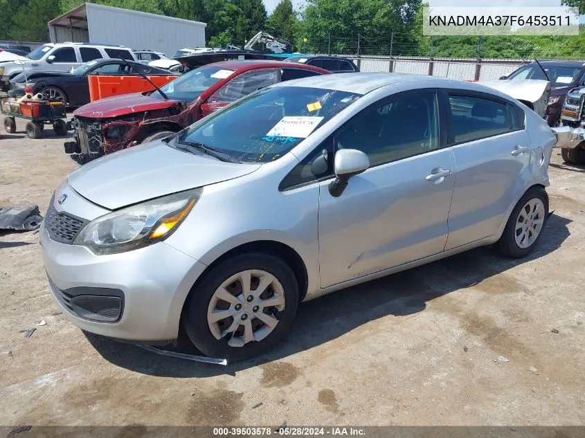 2015 Kia Rio Lx VIN: KNADM4A37F6453511 Lot: 39503578