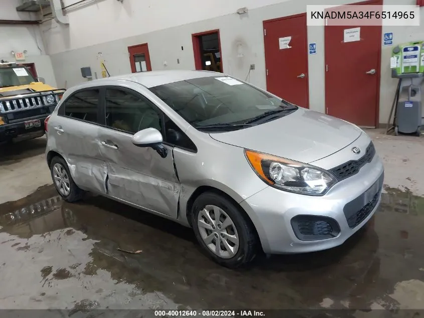 2015 Kia Rio Lx VIN: KNADM5A34F6514965 Lot: 40012640