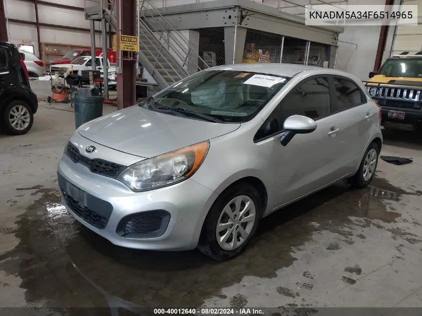 KNADM5A34F6514965 2015 Kia Rio Lx