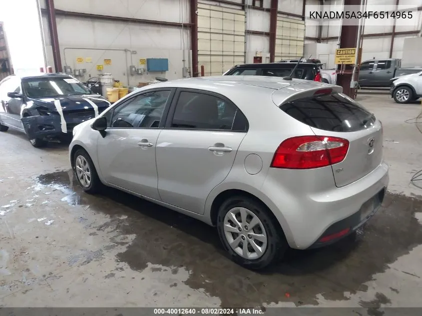 KNADM5A34F6514965 2015 Kia Rio Lx