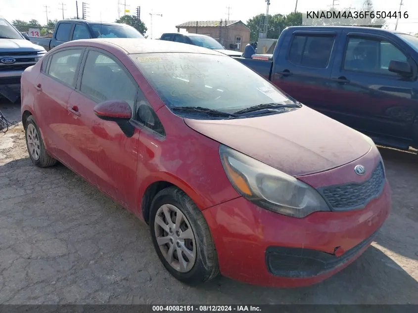 2015 Kia Rio Lx VIN: KNADM4A36F6504416 Lot: 40082151