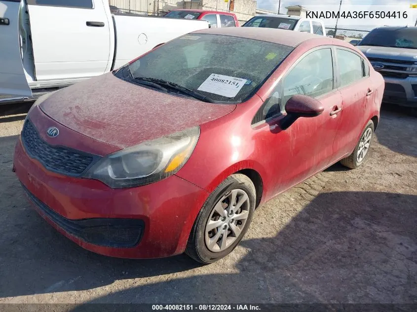 2015 Kia Rio Lx VIN: KNADM4A36F6504416 Lot: 40082151