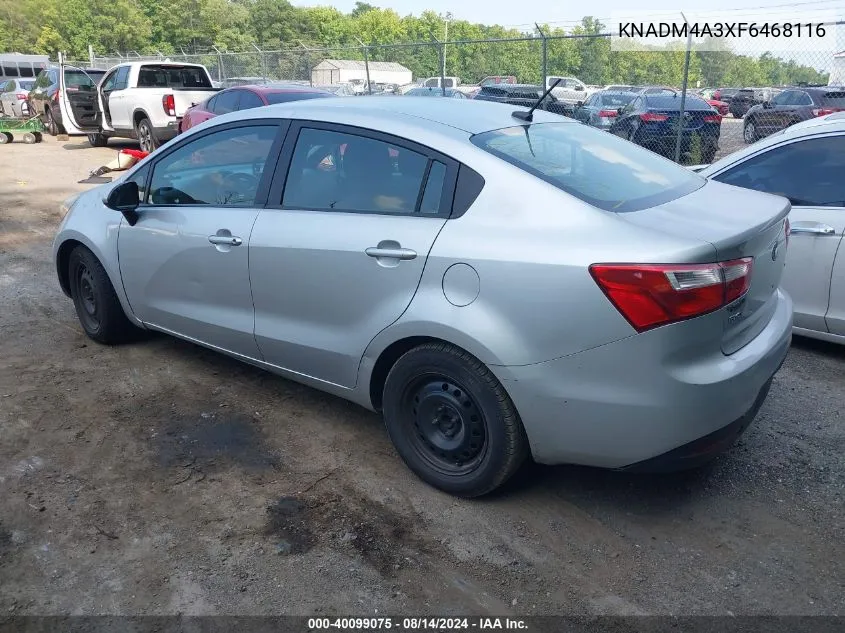 KNADM4A3XF6468116 2015 Kia Rio Lx