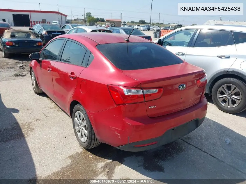 KNADM4A34F6425438 2015 Kia Rio Lx