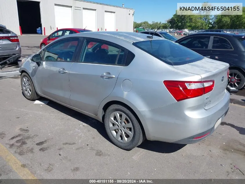 KNADM4A34F6504155 2015 Kia Rio Lx