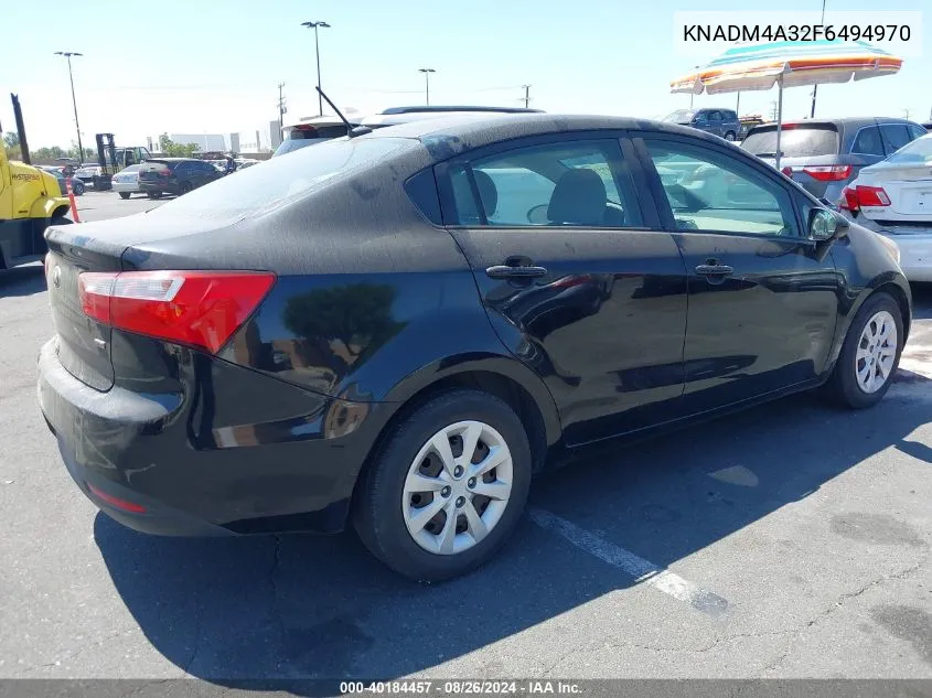 2015 Kia Rio Lx VIN: KNADM4A32F6494970 Lot: 40184457