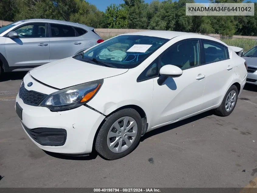 KNADM4A34F6441042 2015 Kia Rio Lx