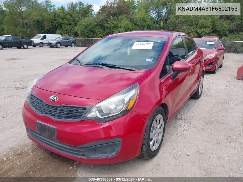 2015 Kia Rio Lx VIN: KNADM4A31F6502153 Lot: 40336387